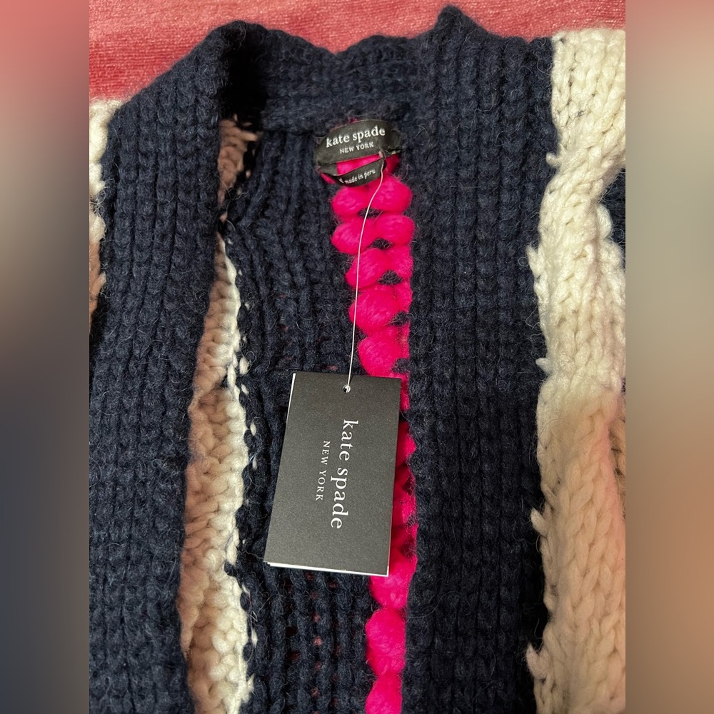 NWT Kate Spade Alpaca-Wool Cable Knit Cardigan. - Picture 8 of 11